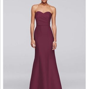 David’s Bridal bridesmaid dress in Wine